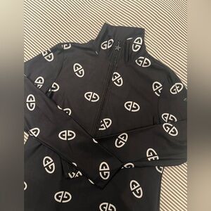 Goldbergh Black and White Logo Zip Ski Base Layer